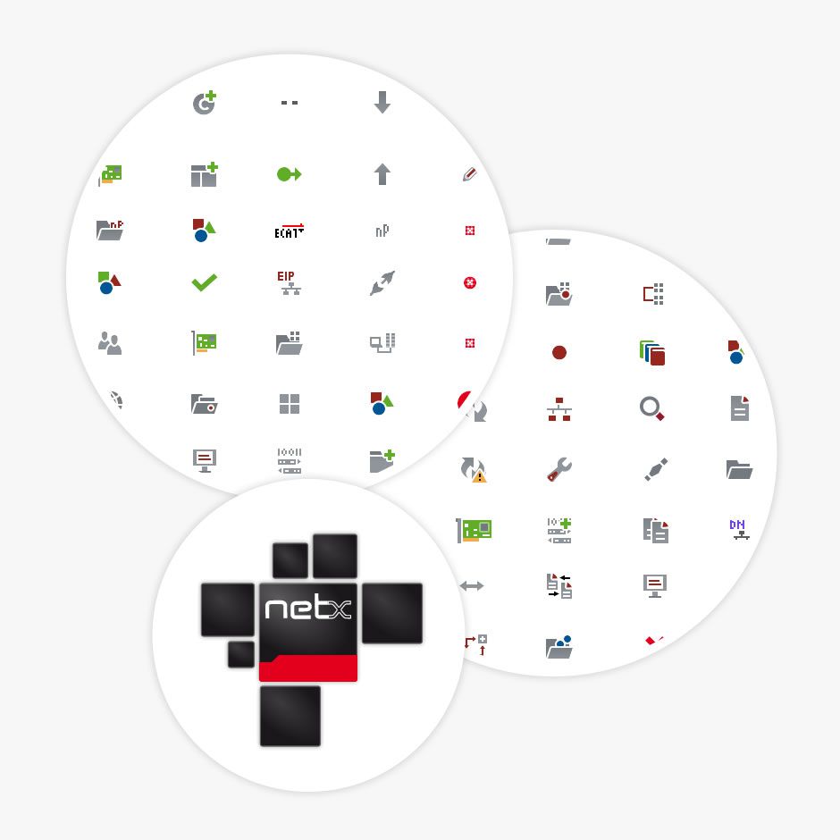 Icons die für die Software netXStudio erstellt wurden.